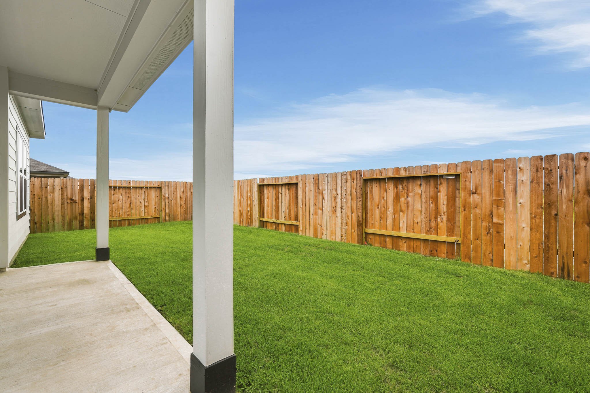 A fenced in yard.