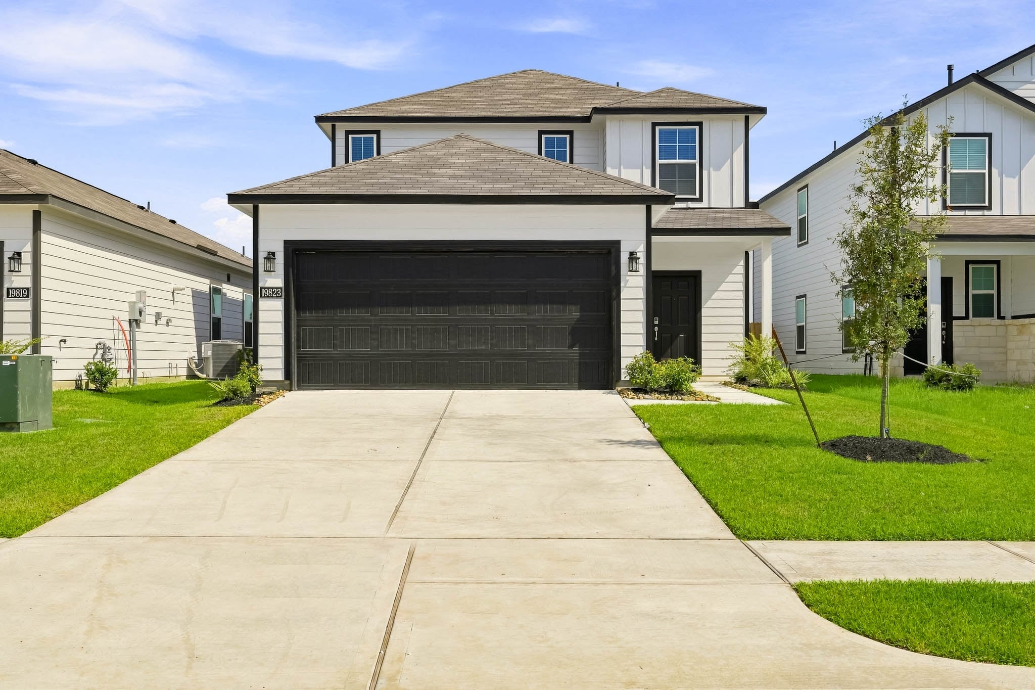 A house with a garage.