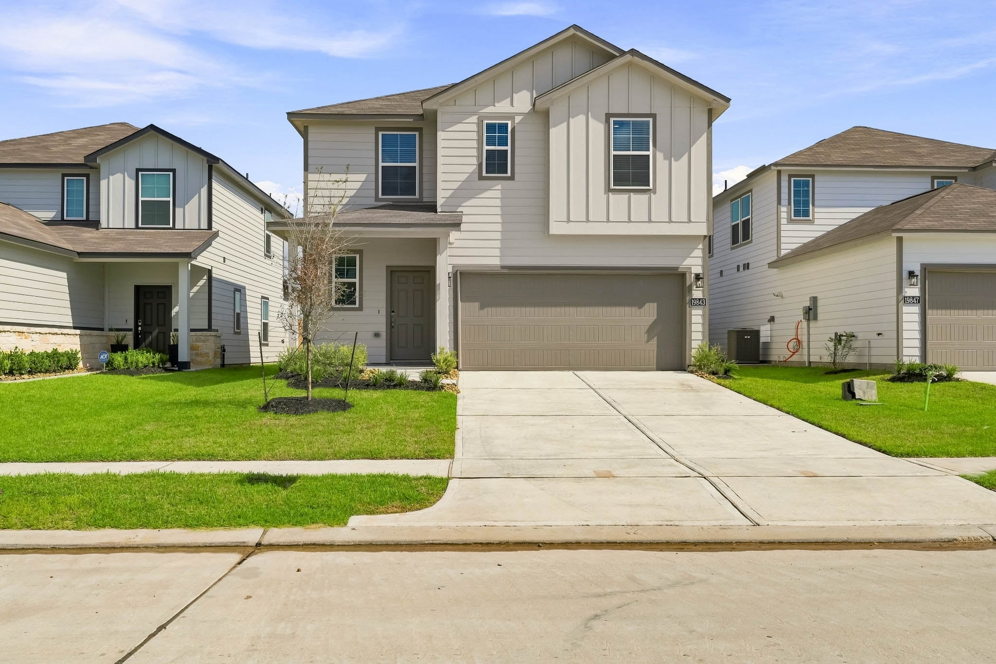 A house with a driveway.