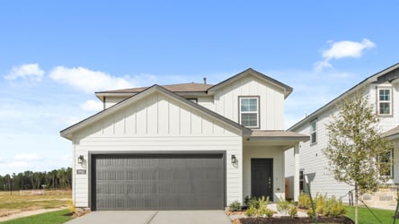 A house with a garage.