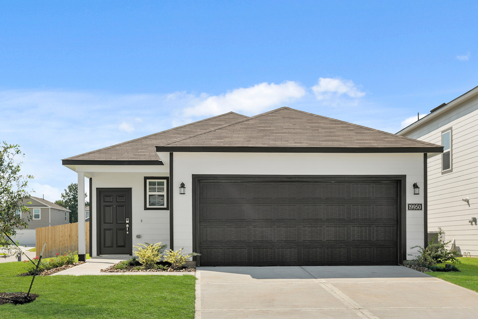 A house with a garage.