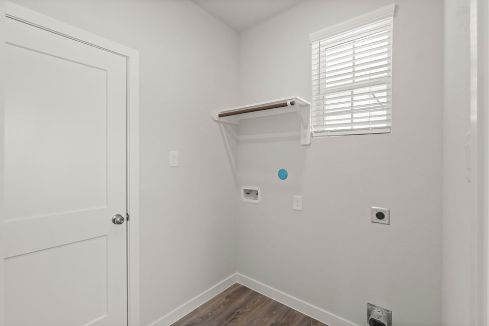 A white door with a window.