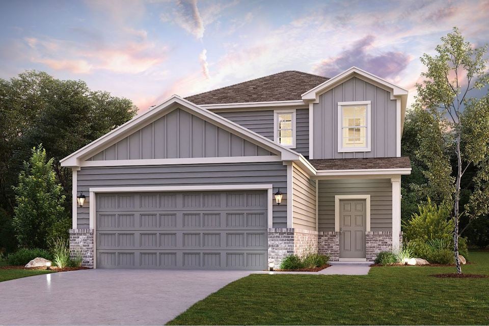 A house with a garage.