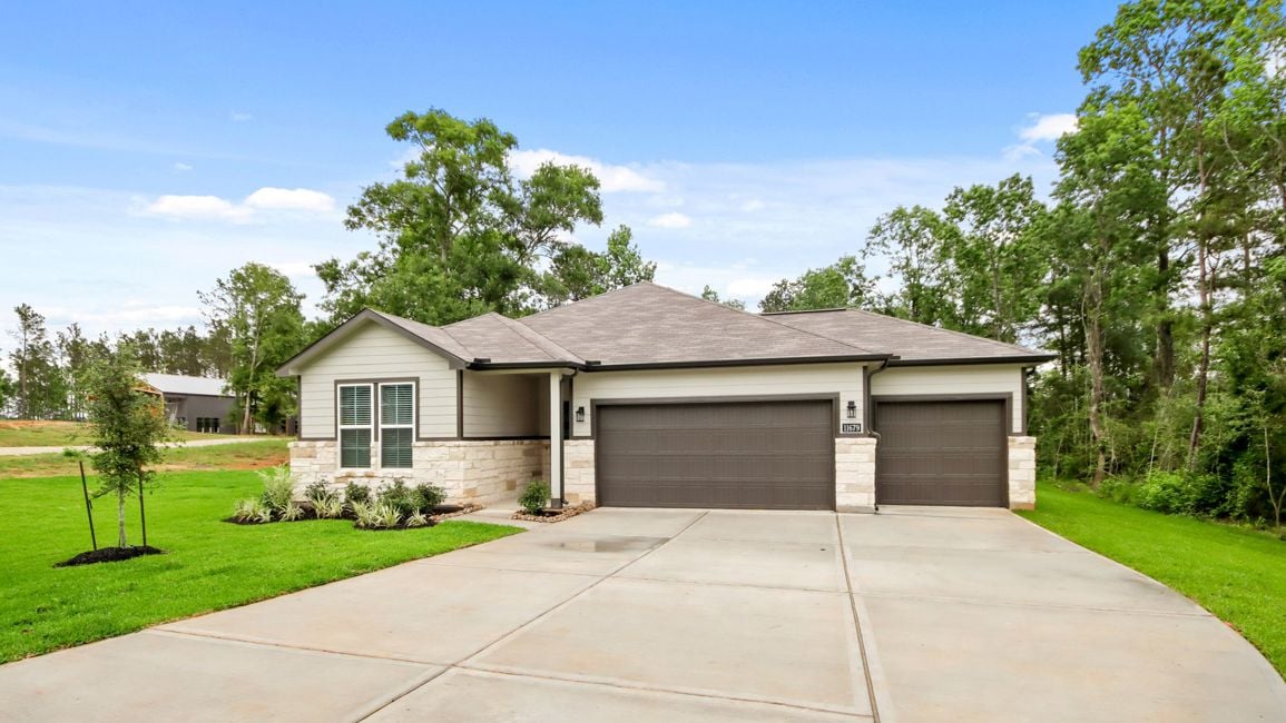 A house with a driveway.