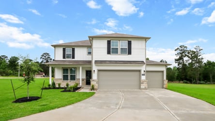 A house with a driveway.