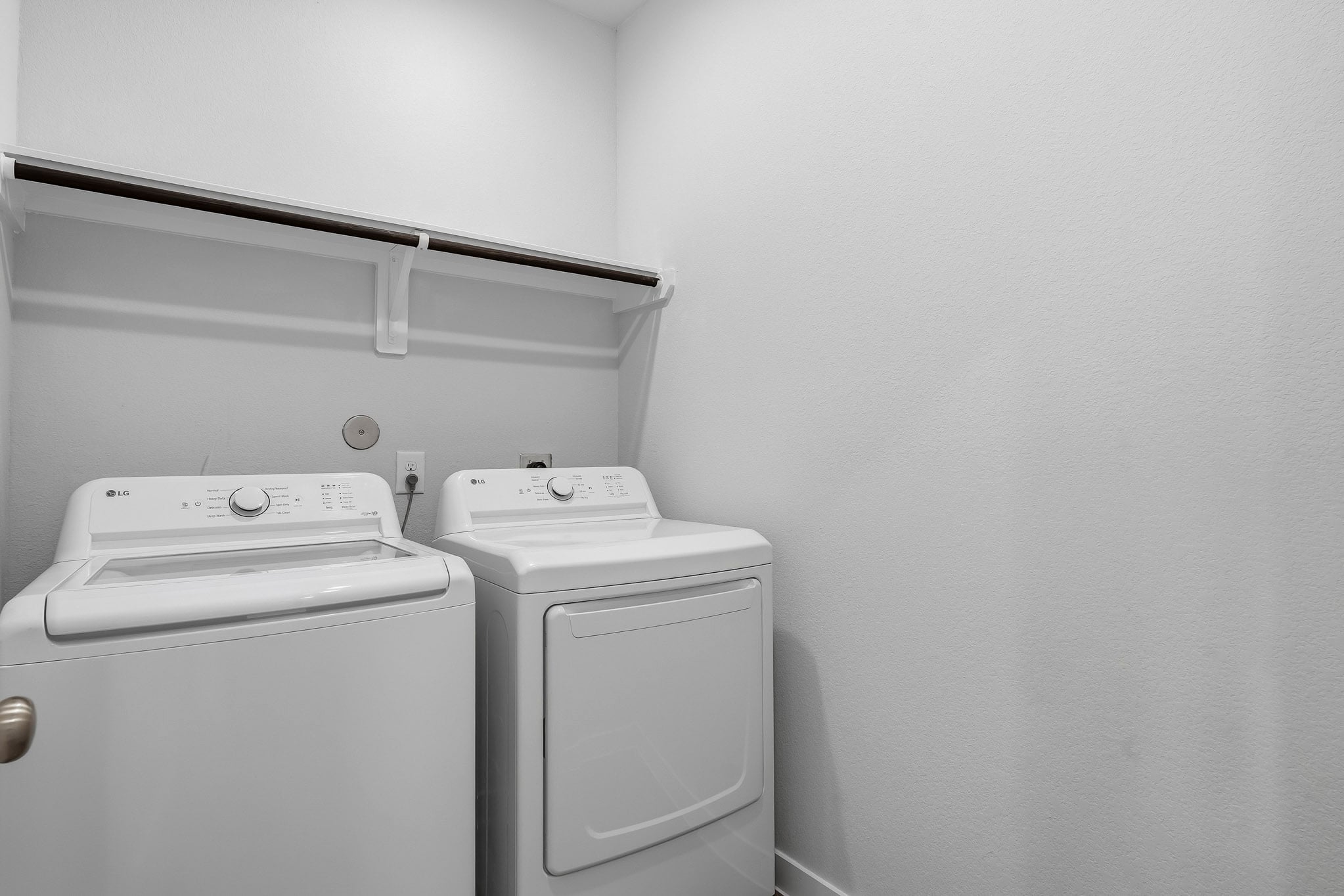 A washing machine and dryer.