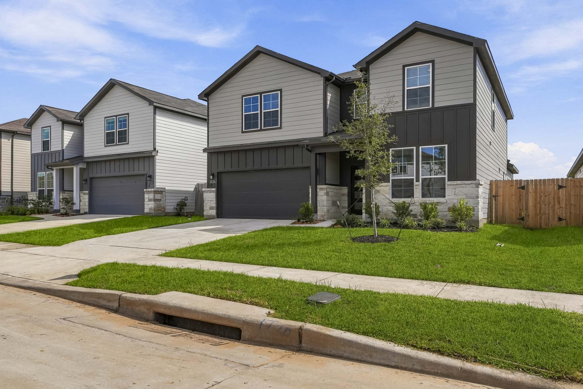 A house with a driveway.