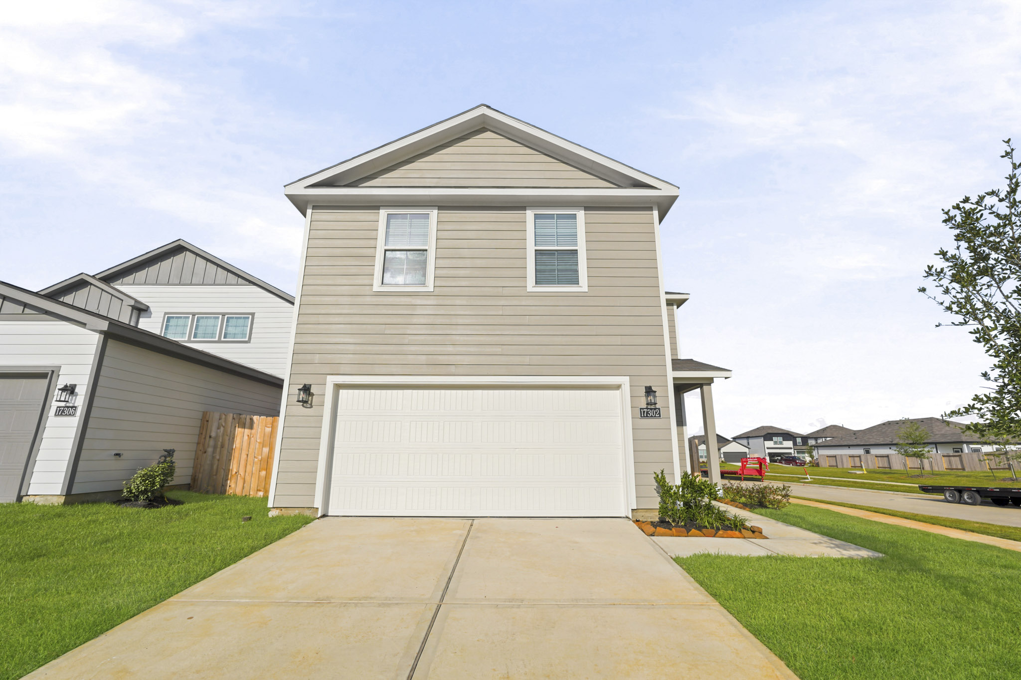 A house with a garage.