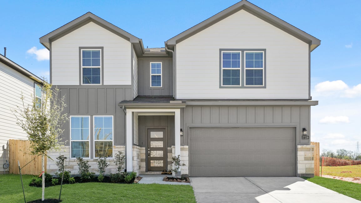 A house with a garage.