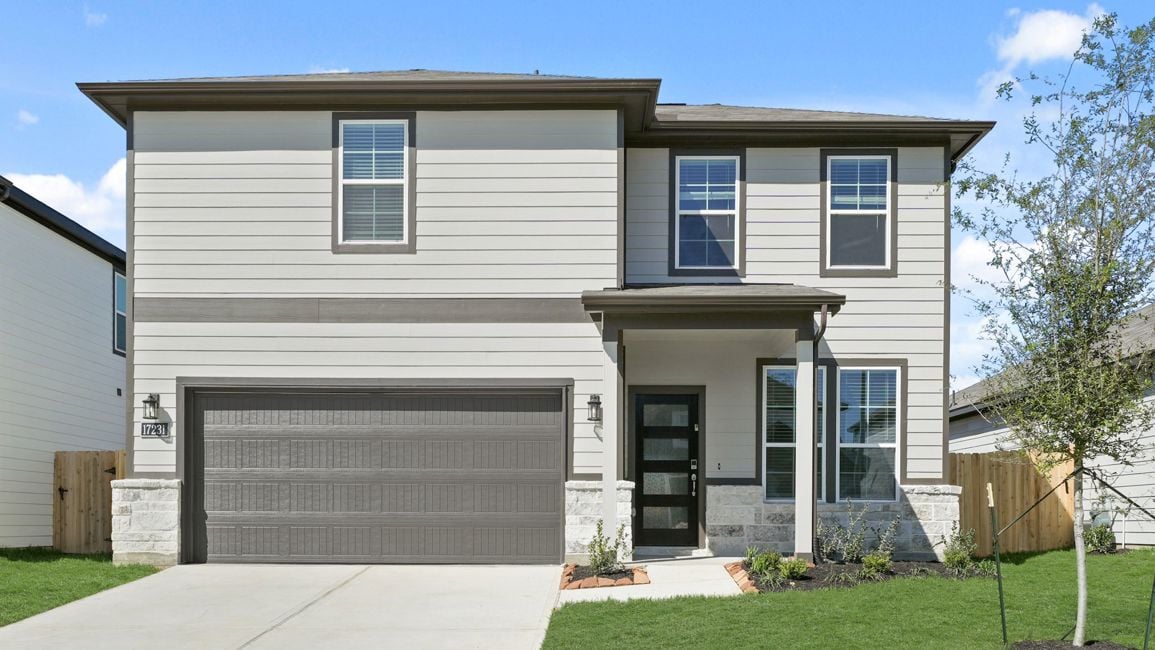A house with a garage.