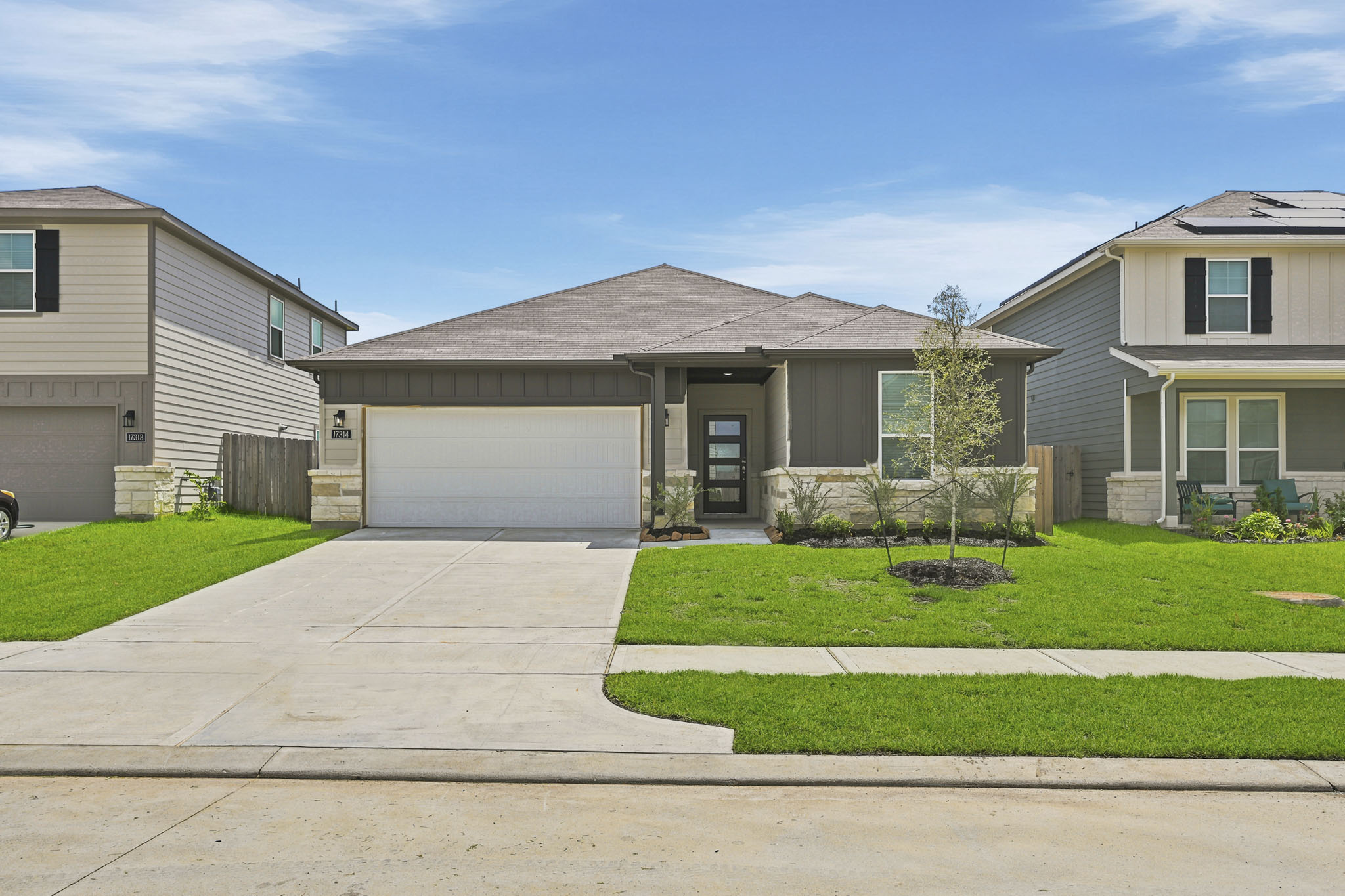 A house with a driveway.