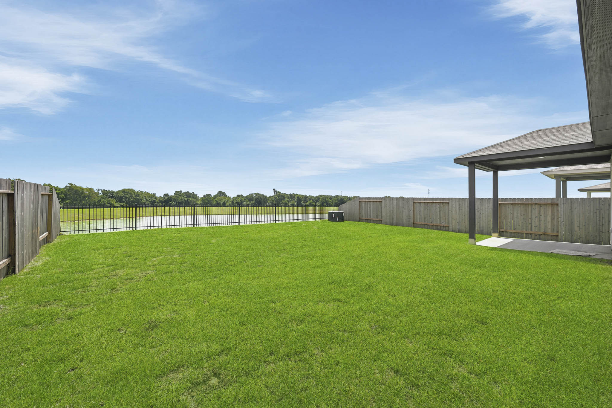 A fenced in yard.