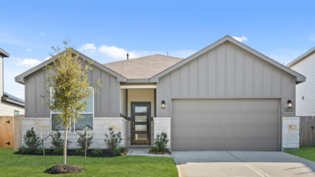A house with a garage.