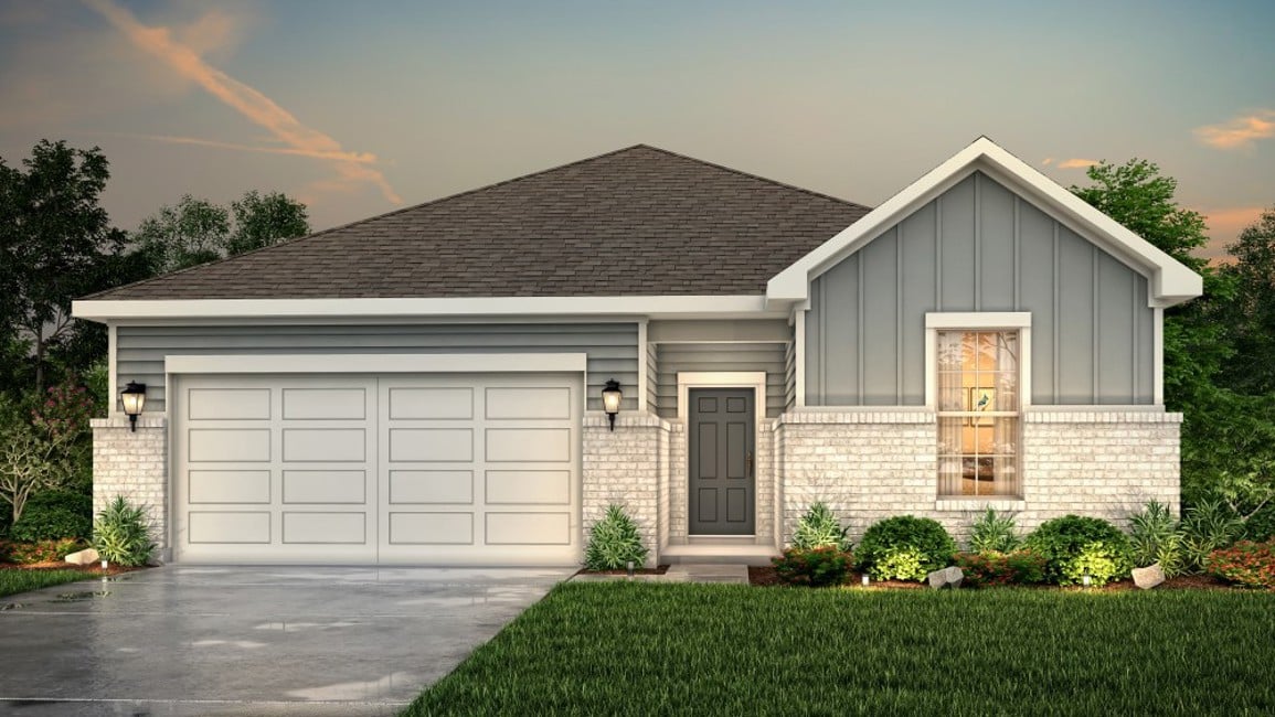 A house with a garage.