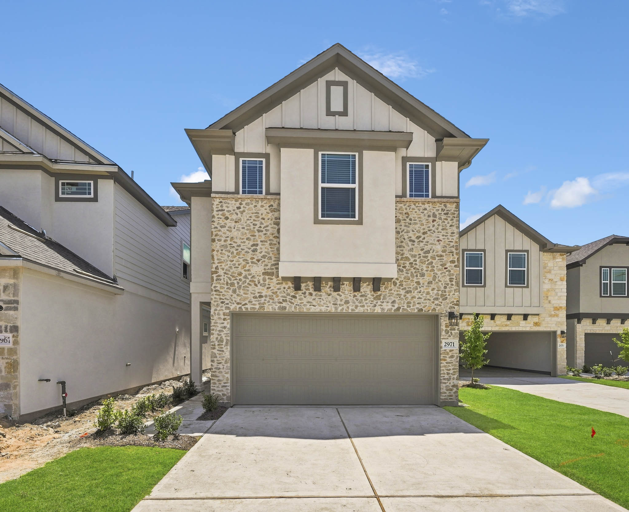 A house with a garage.
