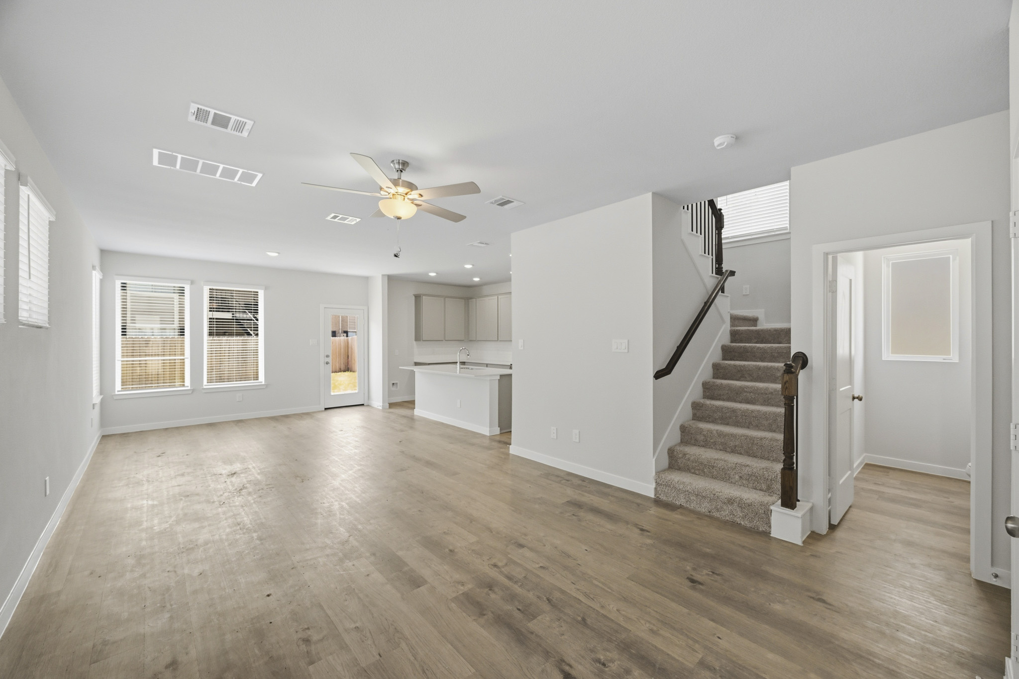 A large empty house.