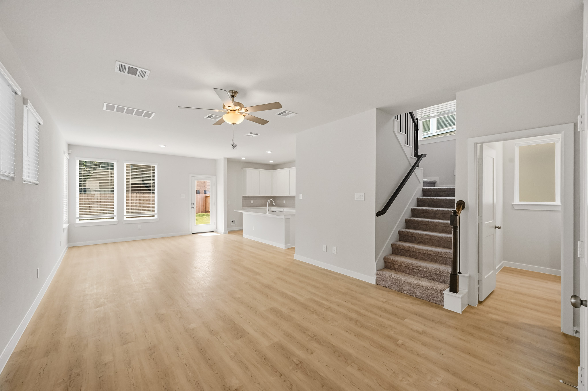 A large empty house.