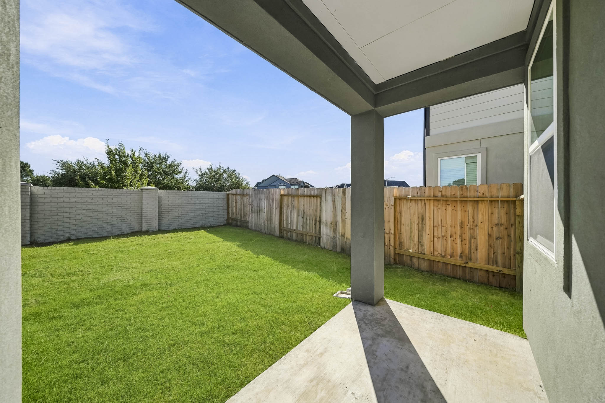 A fenced in yard.