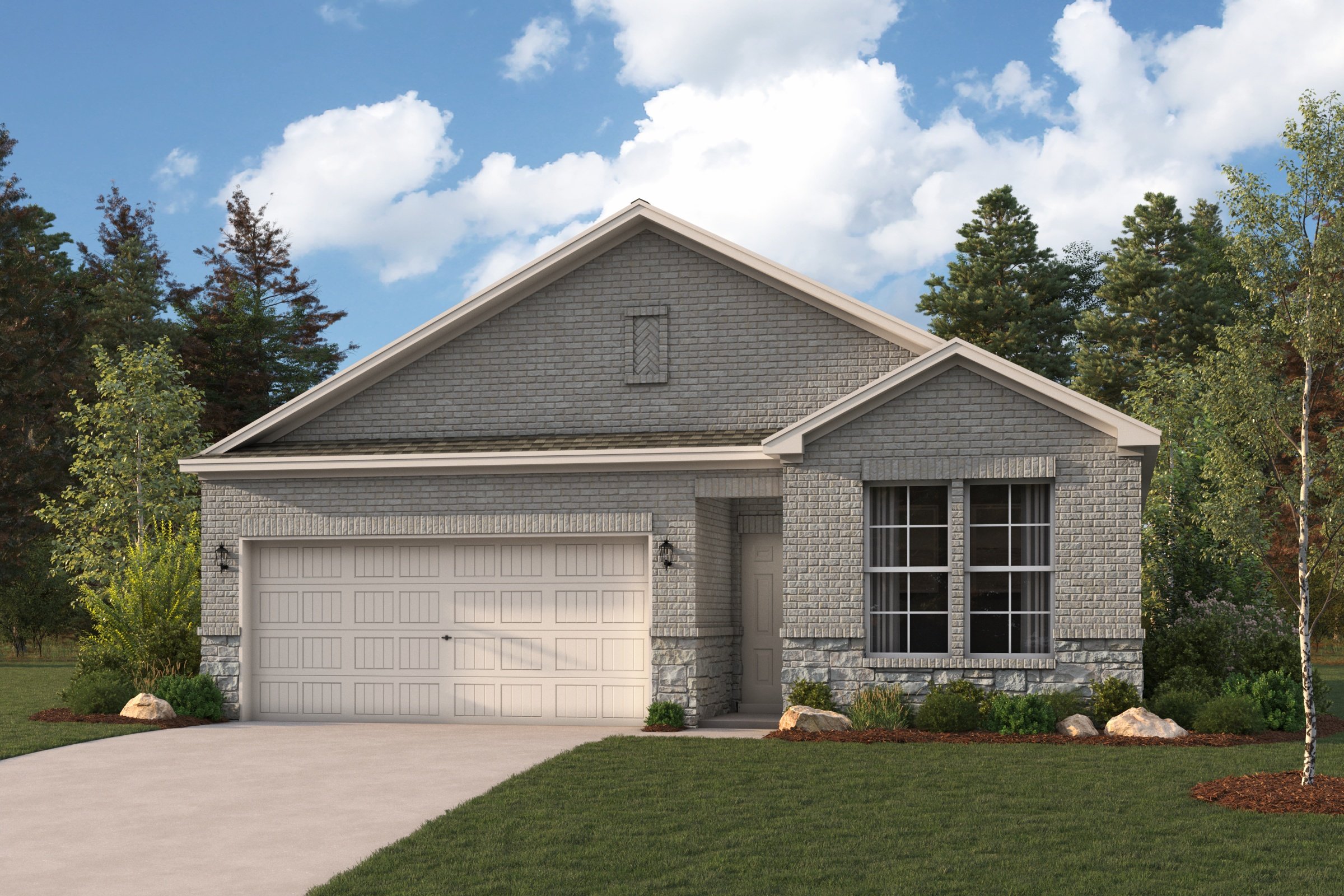 A house with a garage.