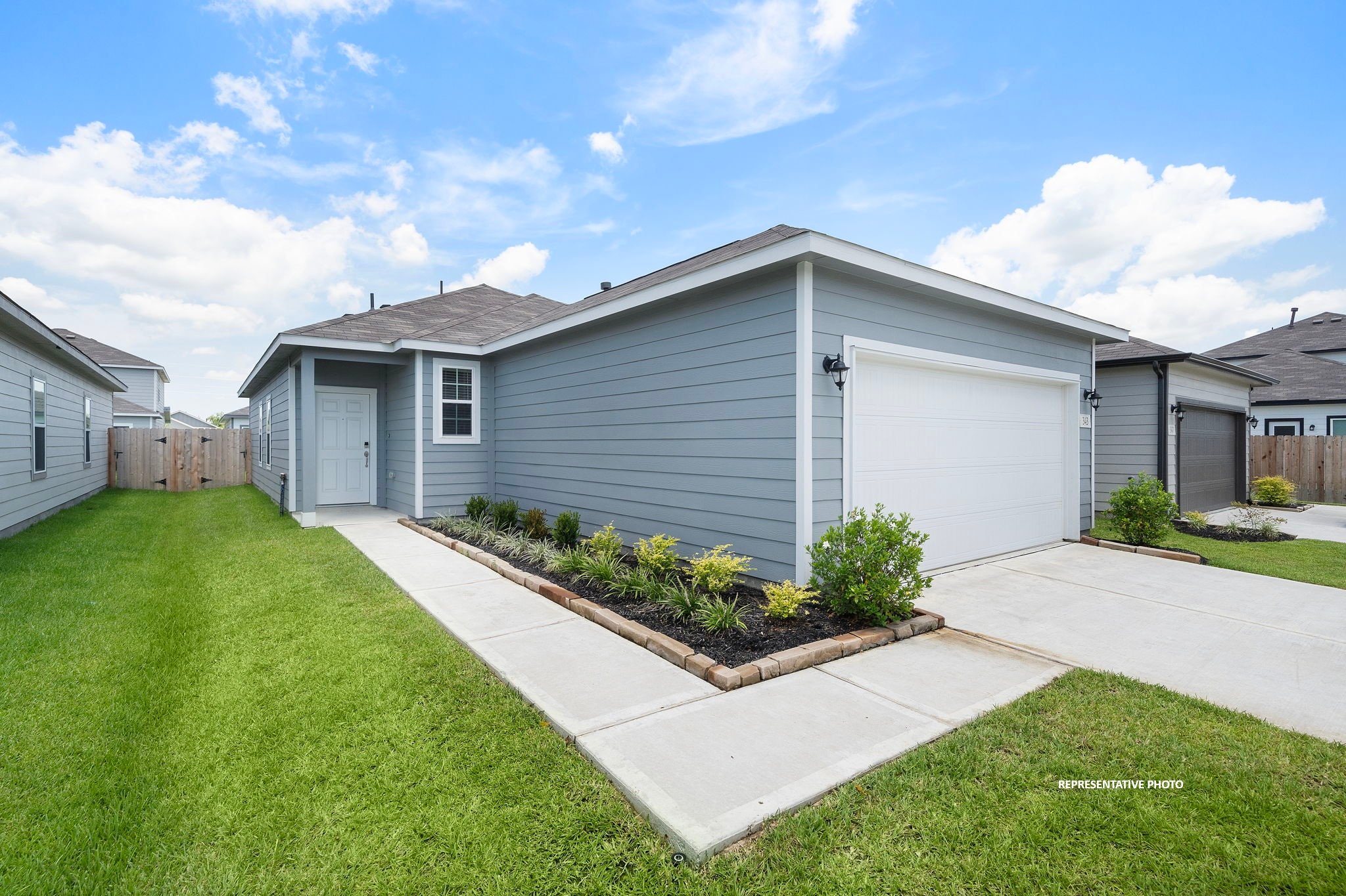 A house with a garage.
