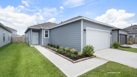 A house with a garage.