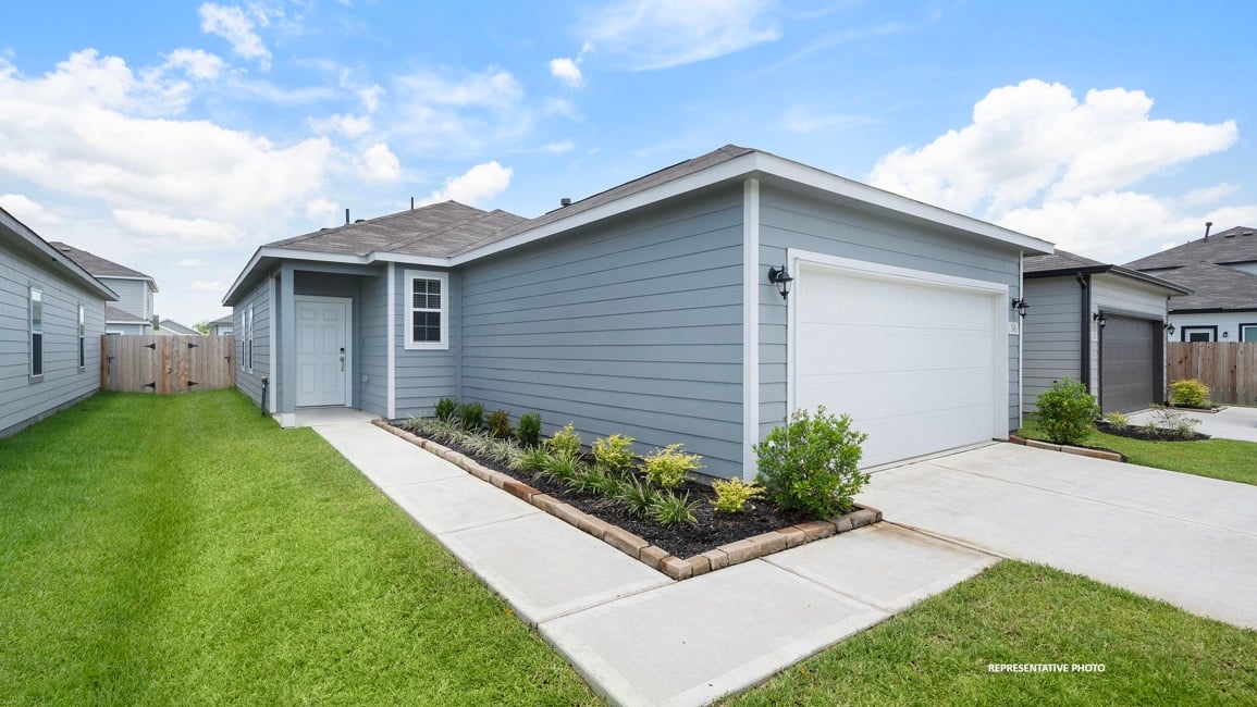 A house with a garage.