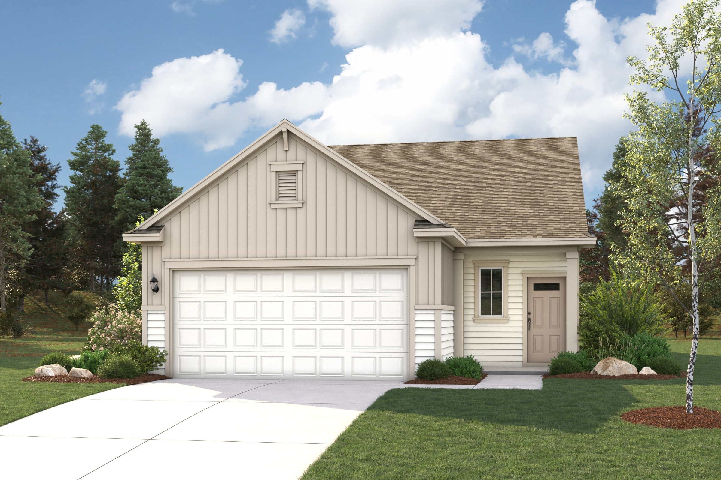 A house with a driveway.