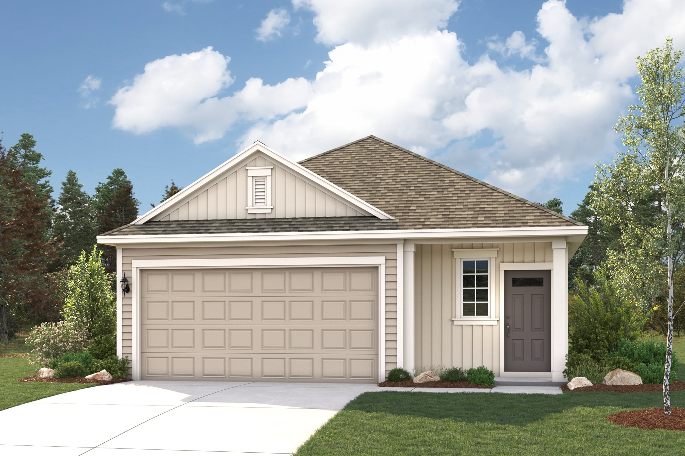 A house with a garage.