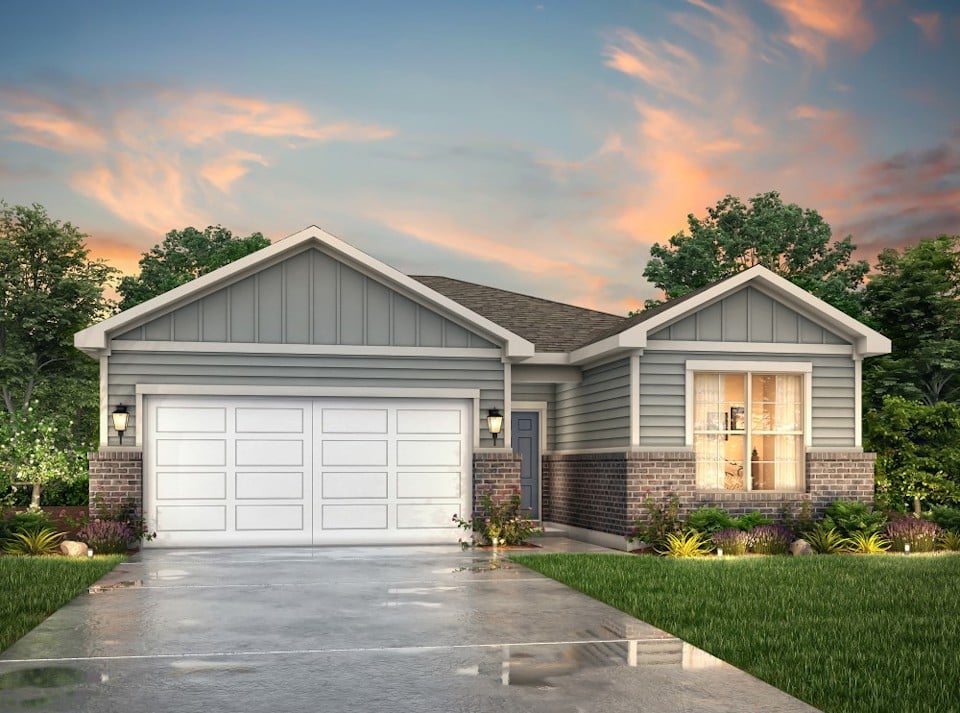 A house with a garage.