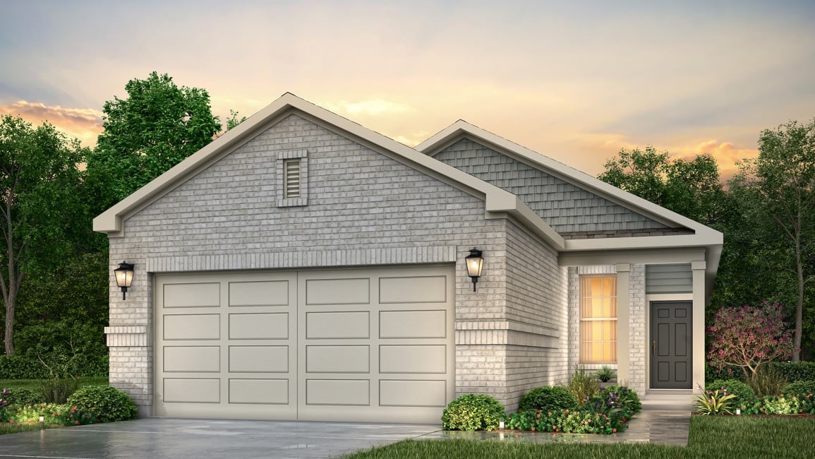 A house with a garage.