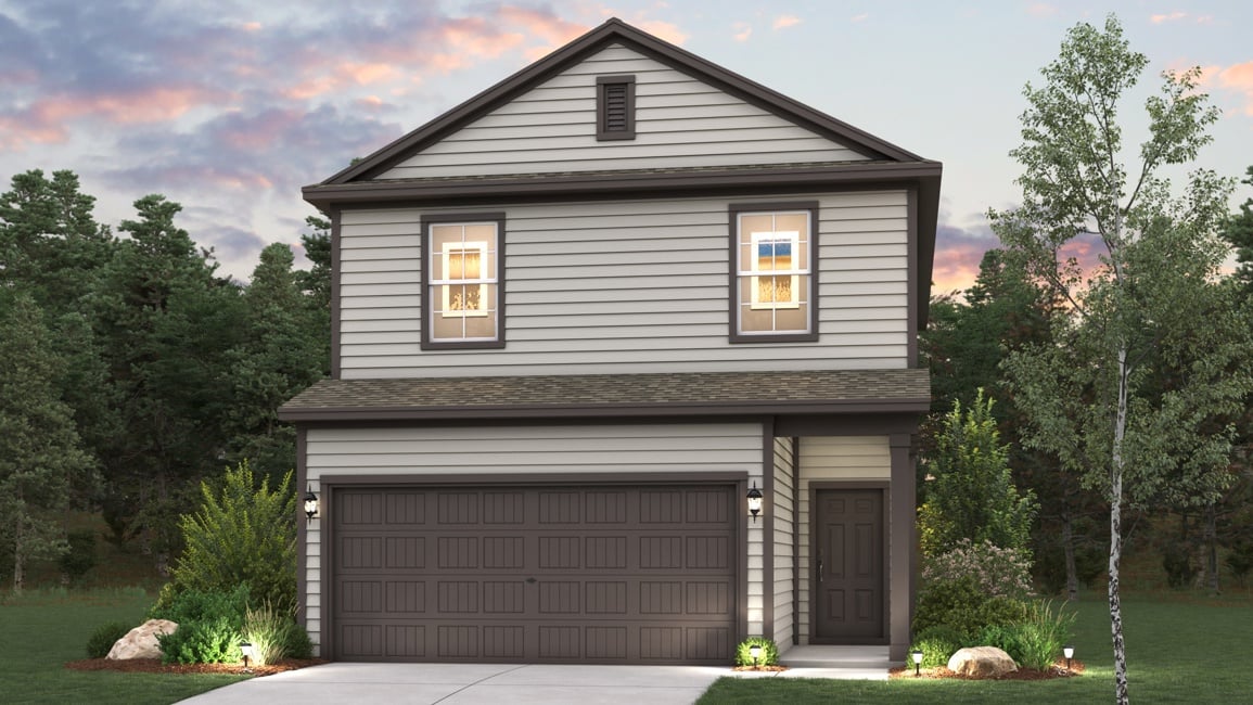 A house with a garage.