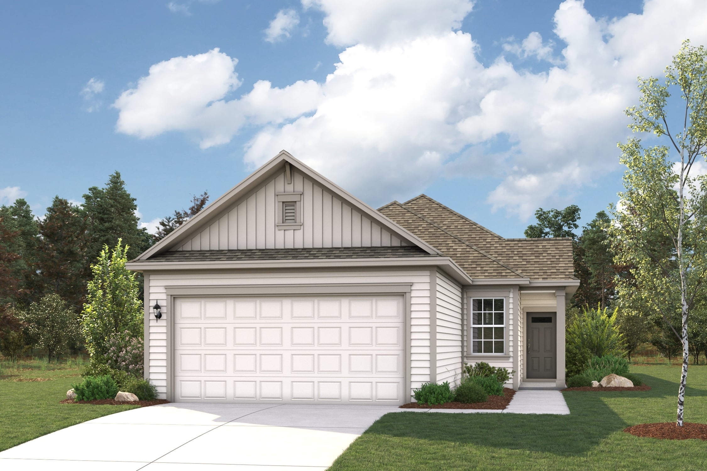 A house with a garage.