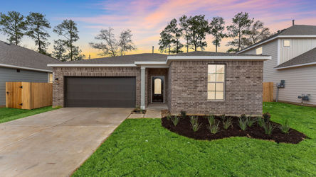 A house with a garage.