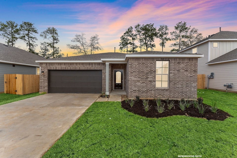 A house with a garage.
