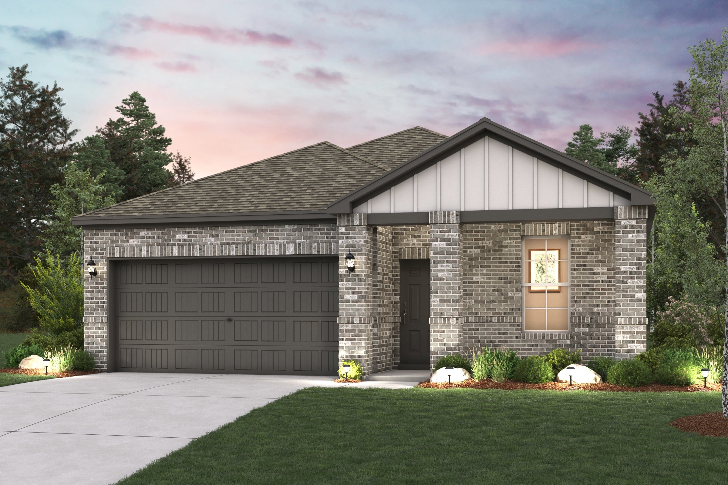 A house with a garage.