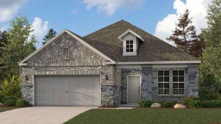 A house with a garage.