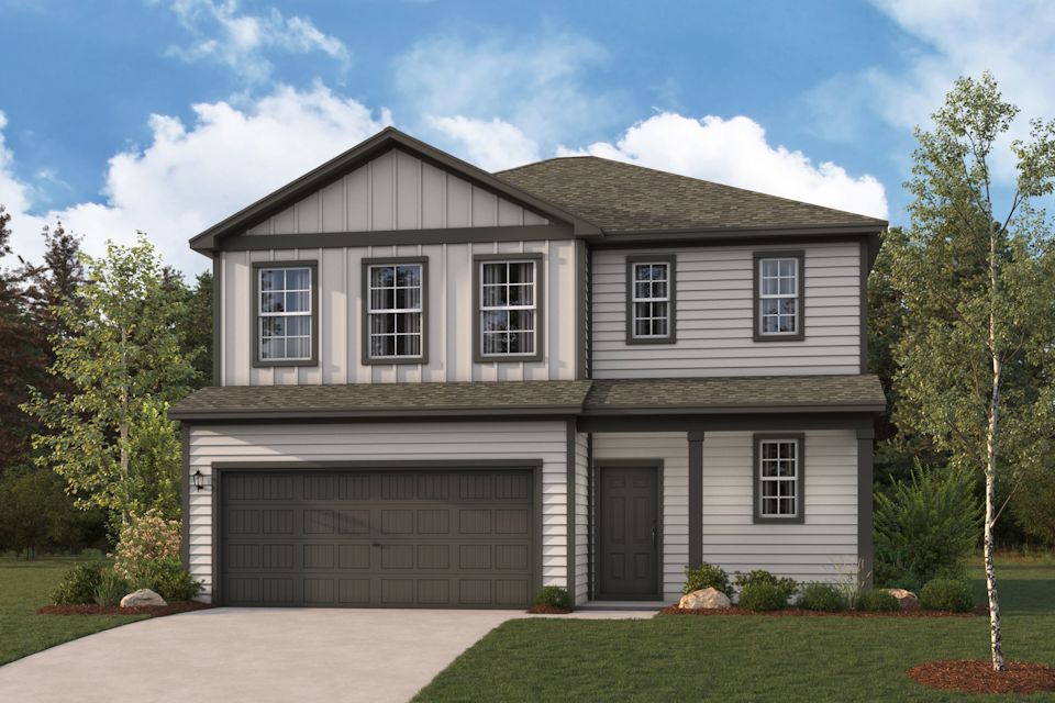 A house with a garage.