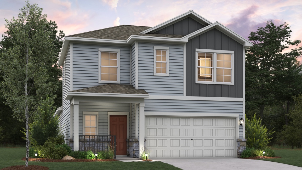 A house with a garage.