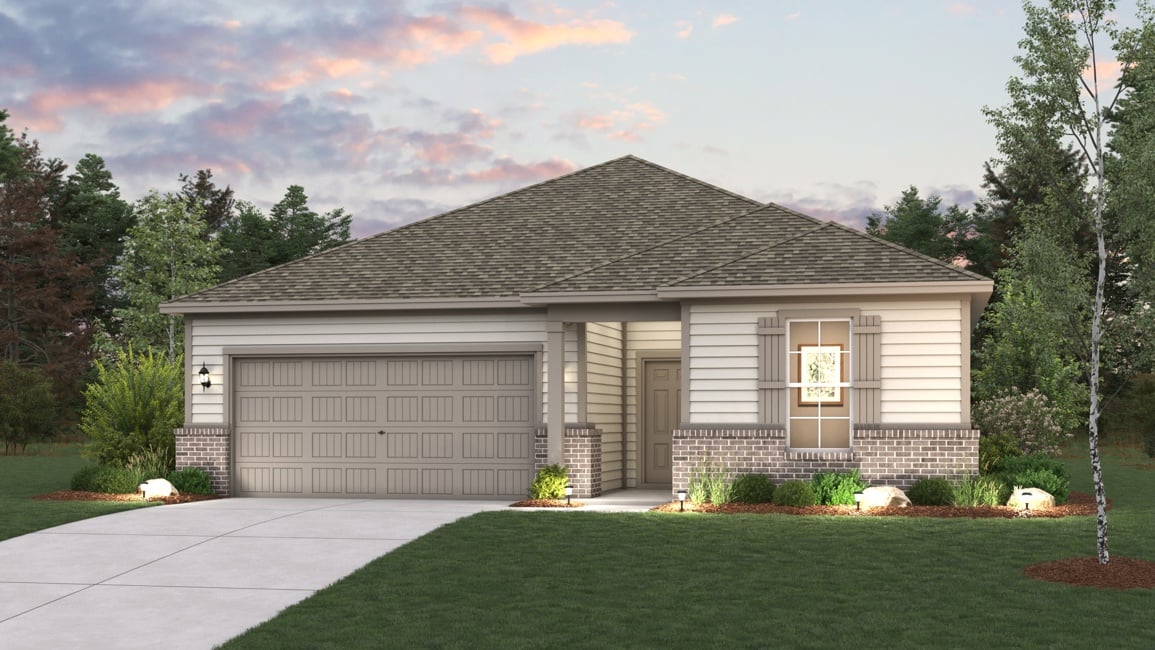 A house with a garage.