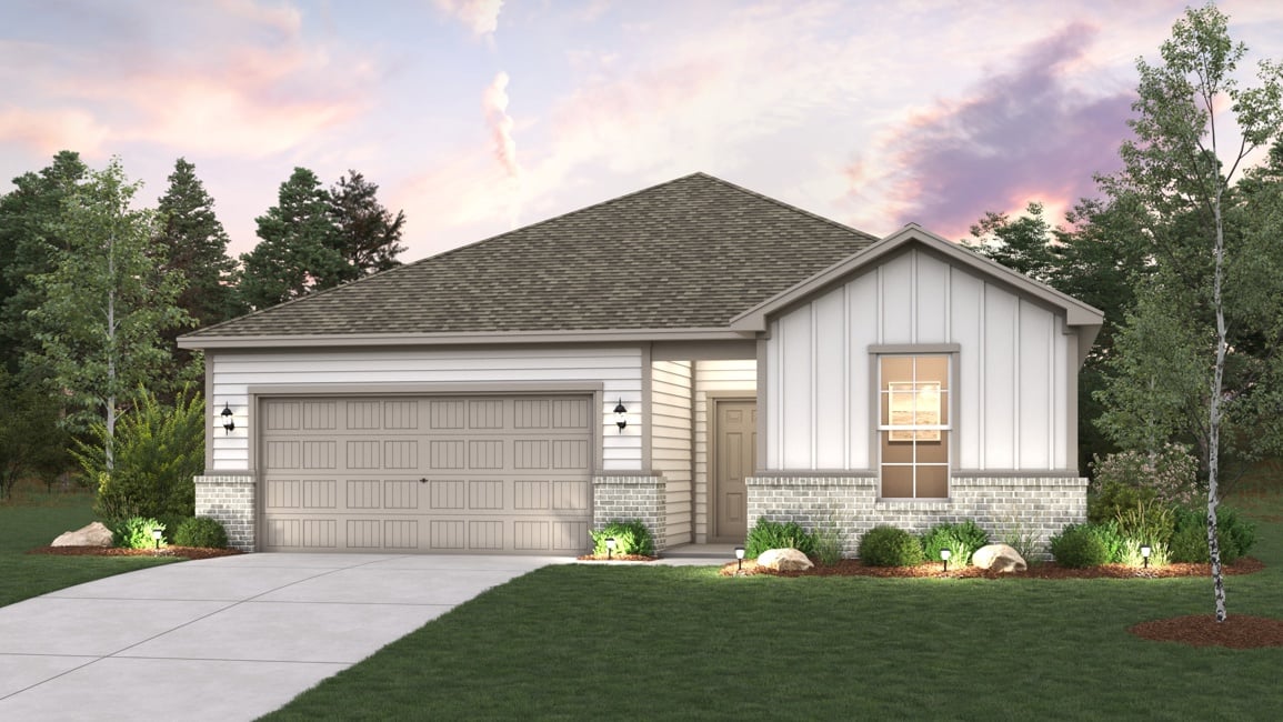 A house with a garage.