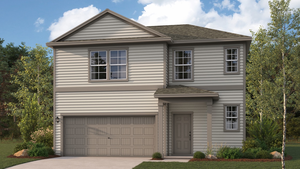 A house with a garage.