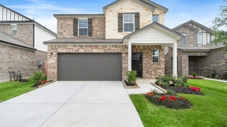 A house with a garage.