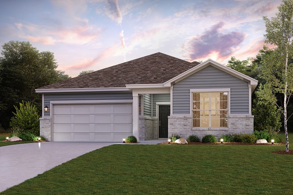 A house with a garage.