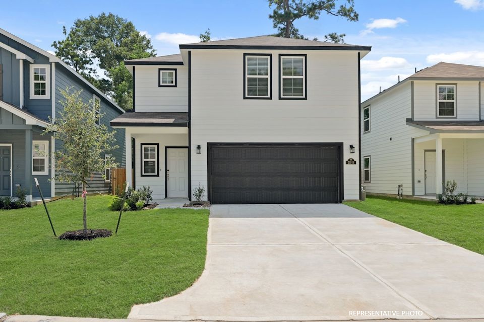 A house with a garage.