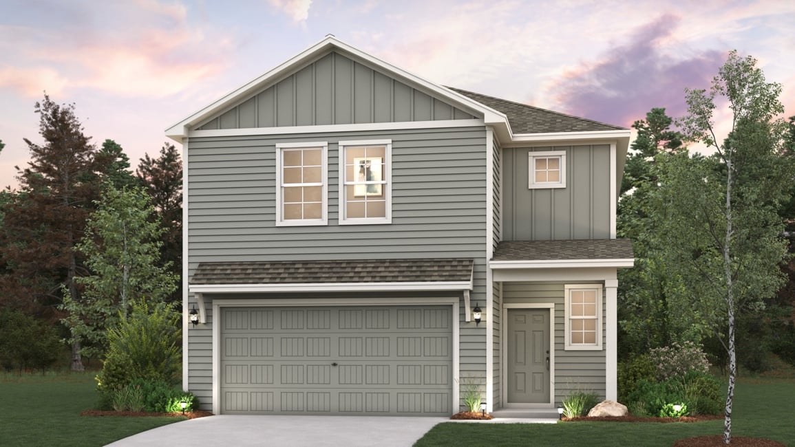 A house with a garage.