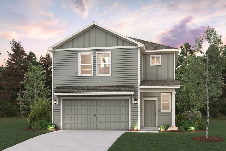A house with a garage.