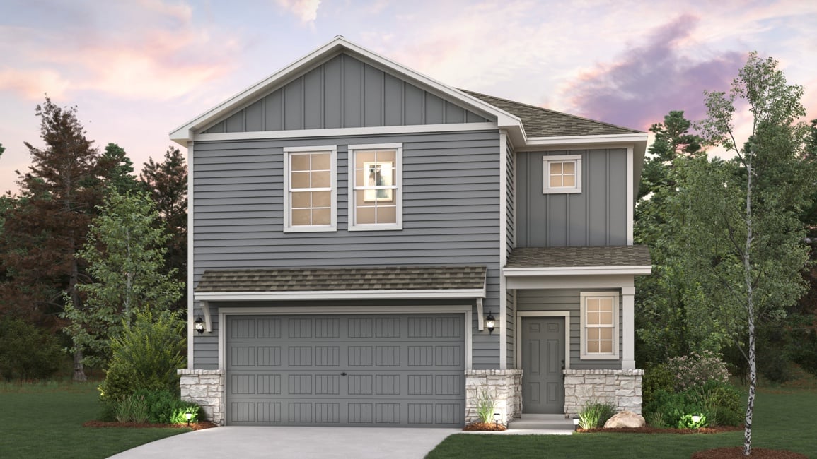 A house with a garage.