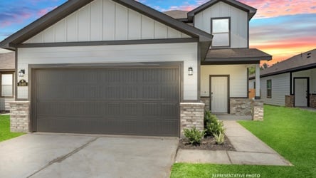 A house with a garage.