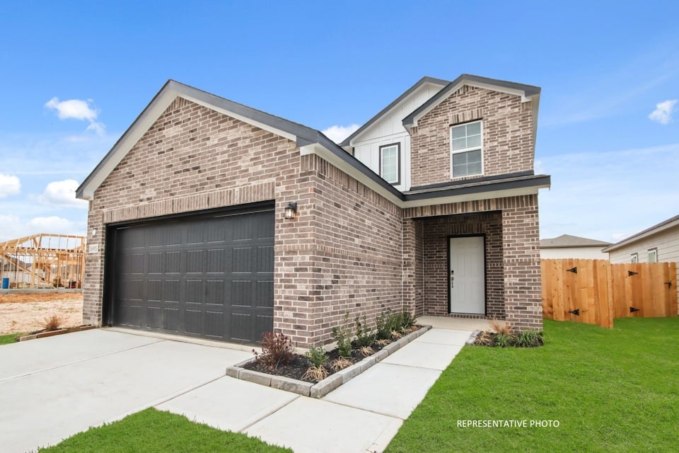 A house with a garage.