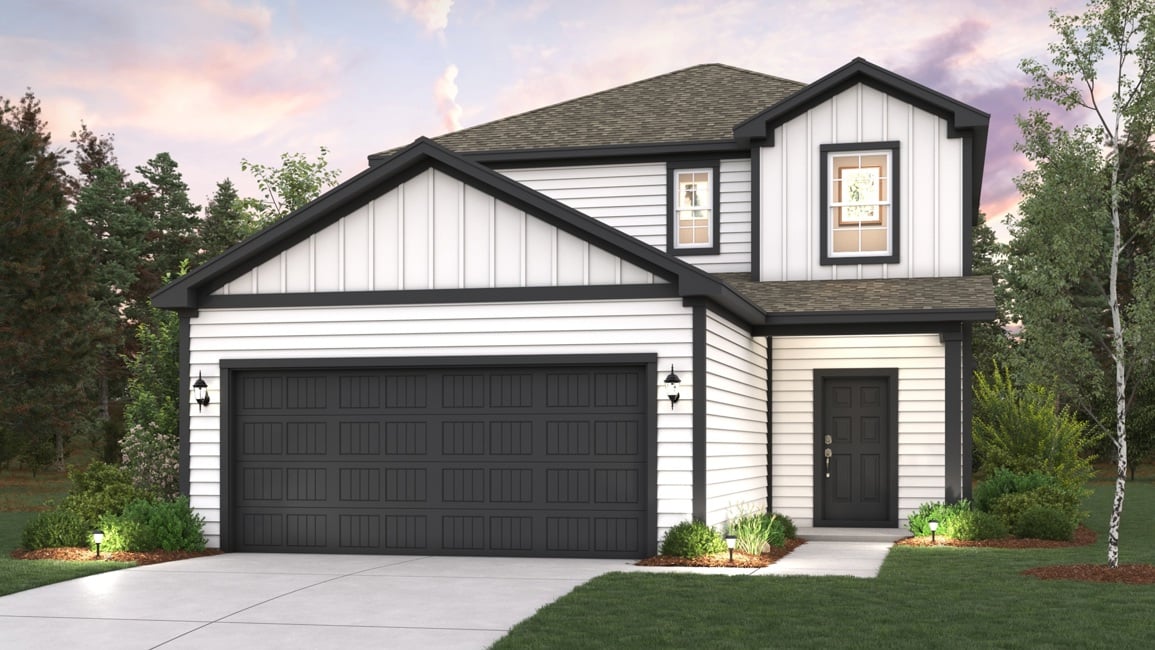 A house with a garage.